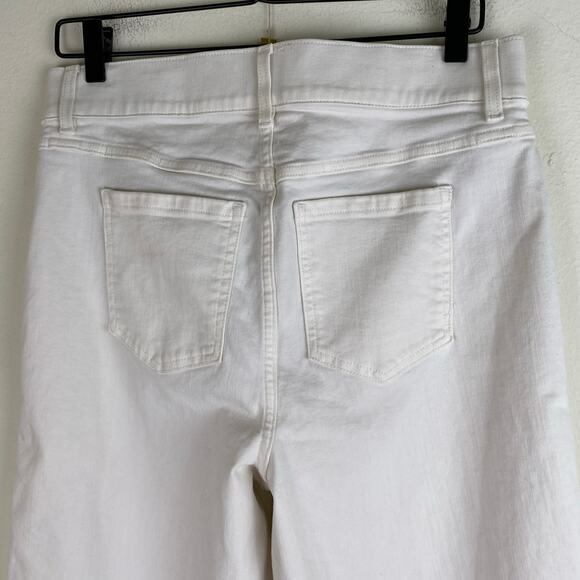 Spanx Seamed Front Wide Leg Jeans Size Large Ecru - Picture 9 of 16